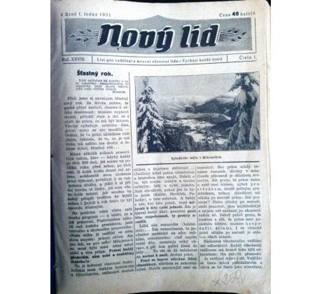 NOVÝ LID. List pro vzdělání a mravní obrození lidu / XVIII / 1931