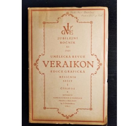 VERAIKON. Jubilejní ročník XI / 1925 / Edice grafická / Č. 1.