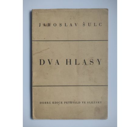 Jaroslav Šulc. Dva hlasy / PODPISY